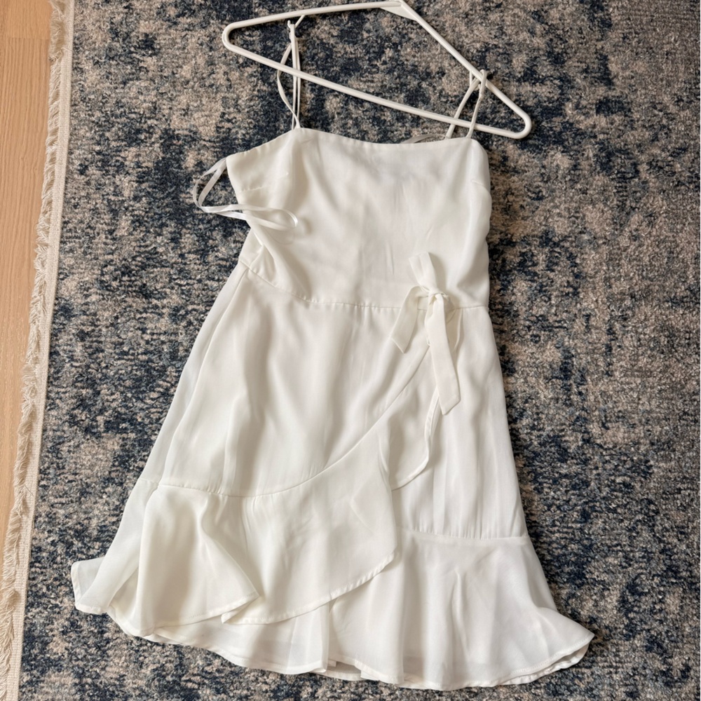 City Studio White Blouse with Ruffle Accents